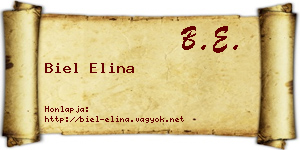 Biel Elina névjegykártya